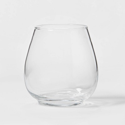 Choice 16 oz. Light Weight Clear Plastic Stemless Wine Glass - 64/Case