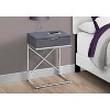 Monarch Specialties Accent Table Side End Nightstand Lamp Storage Drawer Living Room Bedroom Metal Laminate Grey Chrome Contemporary Modern - 4 of 4