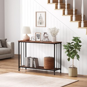 Entryway Table, 2-Tier Entryway Console Table, Narrow Sofa Table, Industrial Console Table for Hallway, Entryway, Living Room, Foyer - 1 of 4