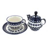 Blue Rose Polish Pottery 1148-775 Zaklady Individual Teapot & Cup - 2 of 2
