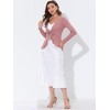 INSPIRE CHIC Women's Tie Front Long Sleeve Crop Ruffle Knit Cardigan Sweaters - 2 of 4