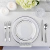 125-Piece White and Silver Plastic Disposable Dinnerware Set - 4 of 4