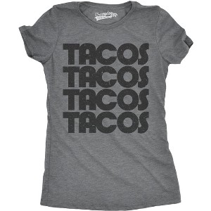 Womens Tacos Tacos Tacos T Shirt Funny Retro Tee For Ladies - Crazy Dog Women's T Shirt - 1 of 4