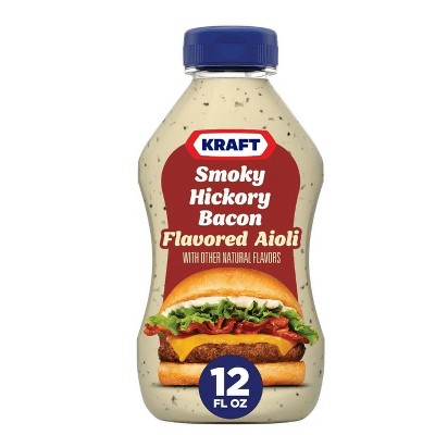 Kraft Smoky Hickory Bacon Flavored Aioli, 12 oz Bottle (Pack of 4)