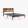 GDFStudio Yannis Modern Metal and Wooden Platform Bed Frame with Storage Headboard and Charging Station - 3 of 4