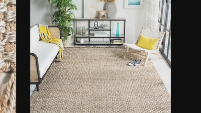 Natural Ivory 6' x 9' Flat Woven Wool Area Rug