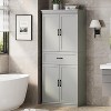 70" Gray Pantry Cabinet - Freestanding Storage with Adjustable Shelves & Doors for Kitchen, Dining Room or Bathroom - 4 of 4