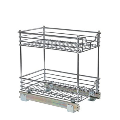 Chrome-Plated Steel 2-Tier Pull-Out Cabinet Organizer