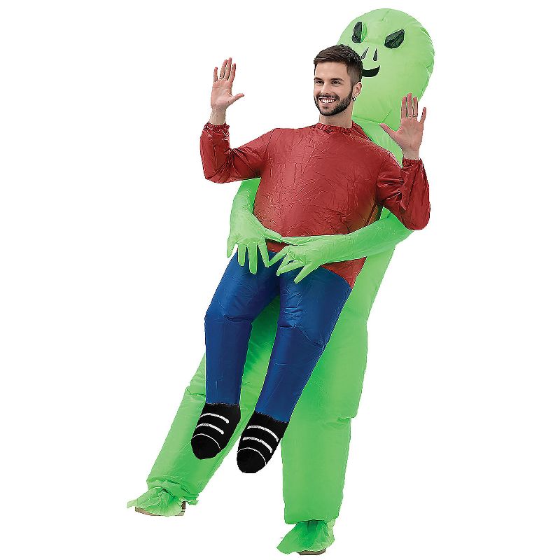 Studio Halloween Adult Inflatable Alien Costume - One Size Fits Most - Green, 1 of 2