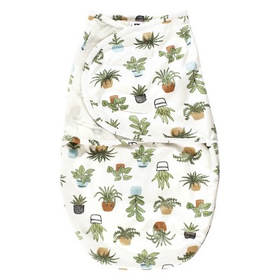 Image of Hudson Baby Infant Boy Plush Faux Fur Swaddle Wrap, Plants, 0-3 Months