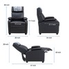 Kumasinova Modern PU Leather Recliner Chair,Accent Chair with Cup Holder & Comfortable Arms and Back,Single Sofa for Living Room or Home Office - 2 of 4