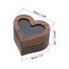 Unique Bargains Heart Shaped Wooden Engagement Ring Box Jewelry Storage - 2 of 4