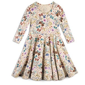 Mightly Girls Fair Trade Organic Cotton Print 3/4 Sleeve Twirl Dress - 1 of 4