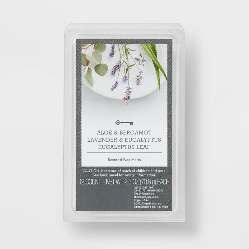 12 Cube Melt Wellness Aloe, Bergamot Lavender and Eucalyptus Leaf - Threshold&#8482;, 1 of 4