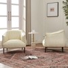 KINWELL 33" Wide Faux Vegan Leather Upholstery Barrel Chair with Metal Legs, Set of 2 - 4 of 4