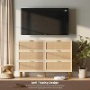 Rattan 6 Drawer Dresser for Bedroom, Large Double Dresser with Deep Drawers, Chest of Drawers for Closet with Wide Top, Long Wooden Dresser - 4 of 4