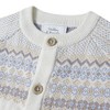 Stellou & Friends 100% Cotton Jacquard Design Infant Baby Long Sleeve Crew Neck Sweater - 0-3 Months / White with Periwinkle and Beige - 4 of 4