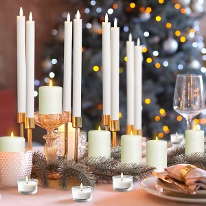 LumiPur 25pc Signature Centerpiece Collection Flickering Flameless LED Paraffin Wax Candles - 1 of 4