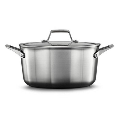 Calphalon 8 Quart Tri-ply Stainless Steel Stock Pot With Lid And Aluminum  Core : Target