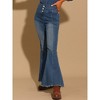 Allegra K Women's High Rised Classic Bell Bottom Denim Pants - 2 of 4