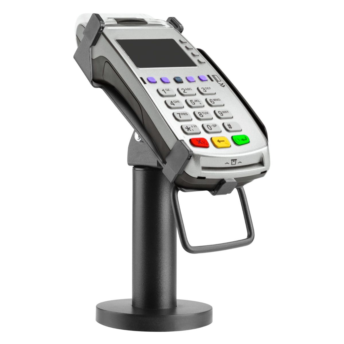 Mount-It! 7" Pole Credit Card POS Terminal Stand to Mount The VeriFone VX520, Anti-Theft Locking, Tilt, Swivel | Black - thumbnail 2