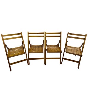 Dexmalle Set of 4 Slatted Wood Folding Special Event Chair - 1 of 4