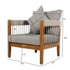 JUJABU Boho Acacia Wood Patio Lounge Chair with Handwoven Rope Accents and Curved Backrest, Water-Resistant Cushions - 3 of 4