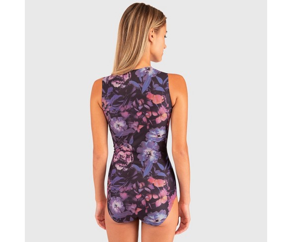 Wander by Hottotties Women's Drift Bodysuit - Cardinal Floral Print XL