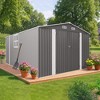 ORRD 10x12FT Outdoor Storage Shed - Large Metal Garden Shed w/Double Doors & Windows, Waterproof for Backyard/Patio/Poolside（Grey） - 2 of 4