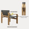 Airsurfer Detachable Washable Oak Accent Chair, Wide Armrest Mid-Century Lounge Chair, Linen Fabric Armchair with Solid Wood Frame for Living Room - 3 of 4