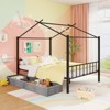 Tangkula Full Size Metal House Bed w/ 2 Fabric Drawers Heavy-Duty Platform Bed - 2 of 4