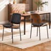 VEVOR Modern Dining Room Accent Chairs Set of 2, Upholstered Leather Side Chair, Kitchen Table Chair with Thick Cushions and Metal Legs, Black - 2 of 4
