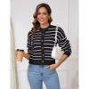 Coolmee Womens Striped Cardigan Casual Long Sleeve Open Front Button Down Knit Fall Sweaters Coat - 4 of 4