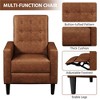 Yaheetech Set of 2 Mid-Century Faux Leather Recliner Sofas with Adjustable Back & Footrest for Living Room, Bedroom - 4 of 4