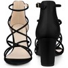 Perphy Women Crisscross Open Toe Strappy Strap Chunky Heels Sandals - 3 of 4