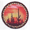 Earth Rugs Desert Sunset Round Trivet 10"x10" – Southwest Braided Jute with Vibrant Sunset Print - 2 of 3