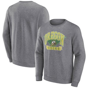 NCAA Oregon Ducks Men's Gray Crew Neck Fleece Sweatshirt - 1 of 3