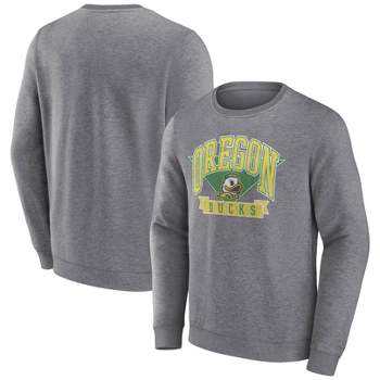 NCAA Oregon Ducks Men's Gray Crew Neck Fleece Sweatshirt