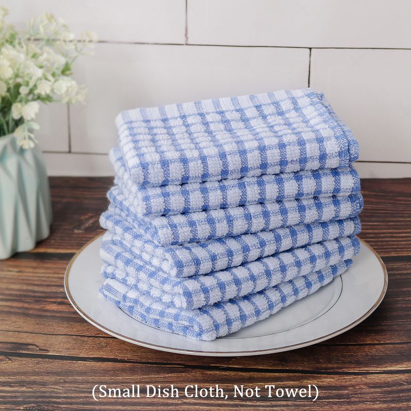 PiccoCasa Cotton Terry Small Kitchen Dish Cloth Cleaning Dish Rags 6 Pcs, 2 of 7