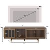 Bella Depot 74''W Mid-Century Modern TV Stand 2 in 1 PET Walnut TV Stand Cat house With Sliding door - 3 of 4