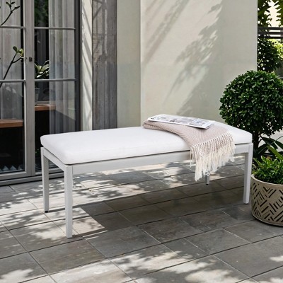 Christopher Knight Home Paula Sunbrella Fabric Cushioned Aluminum 47.2" Bench