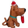 Gemmy Christmas Airblown Inflatable Puppy SCOOB w/Stocking WB, 3.5 ft Tall, Brown - 3 of 4