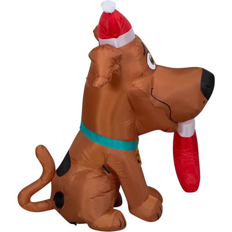 Gemmy Christmas Airblown Inflatable Puppy SCOOB w/Stocking WB, 3.5 ft Tall, Brown, 3 of 6