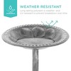Best Choice Products Outdoor Rustic Pedestal Bird Bath Accent for Garden, Yard w/ Fleur-de-Lis Accents - image 2 of 4