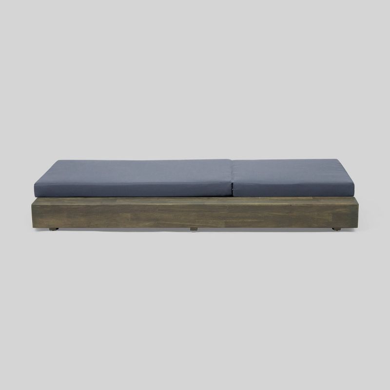 Broadway 2pk Acacia Wood Chaise Lounge  Gray/Dark Gray - Christopher Knight Home, 4 of 7