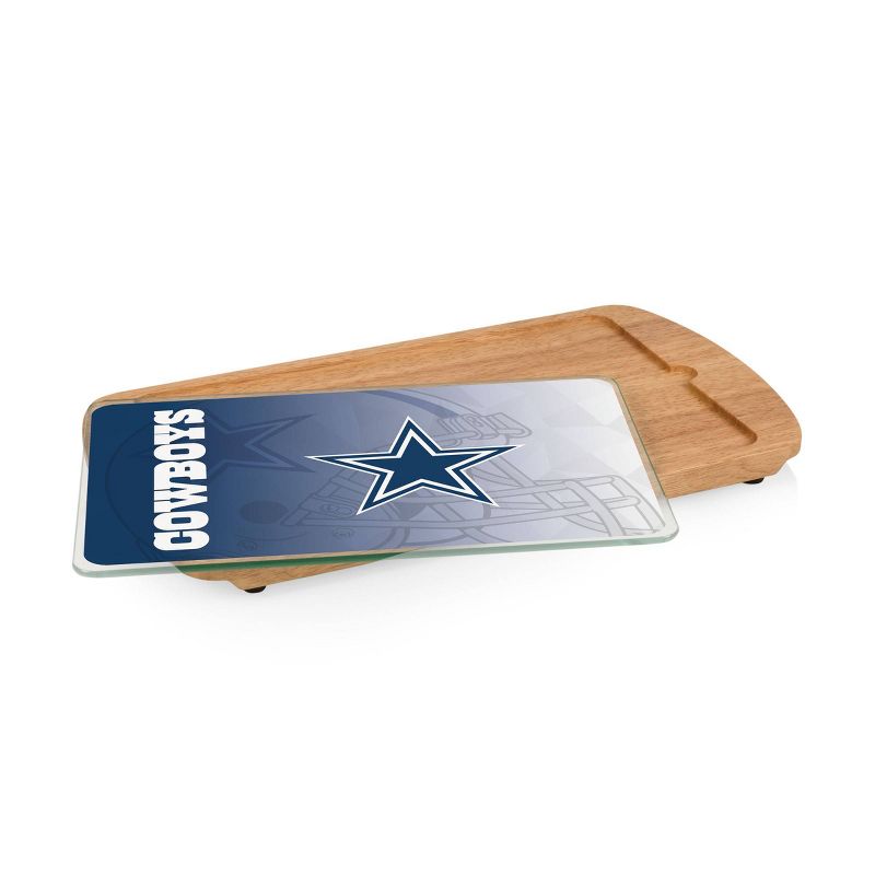 NFL Dallas Cowboys Parawood Billboard Glass Top Serving Tray, 3 of 5