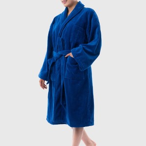 Alpine Swiss Blair Womens Cotton Terry Cloth Bathrobe Shawl Collar Velour Spa Robe - 1 of 4