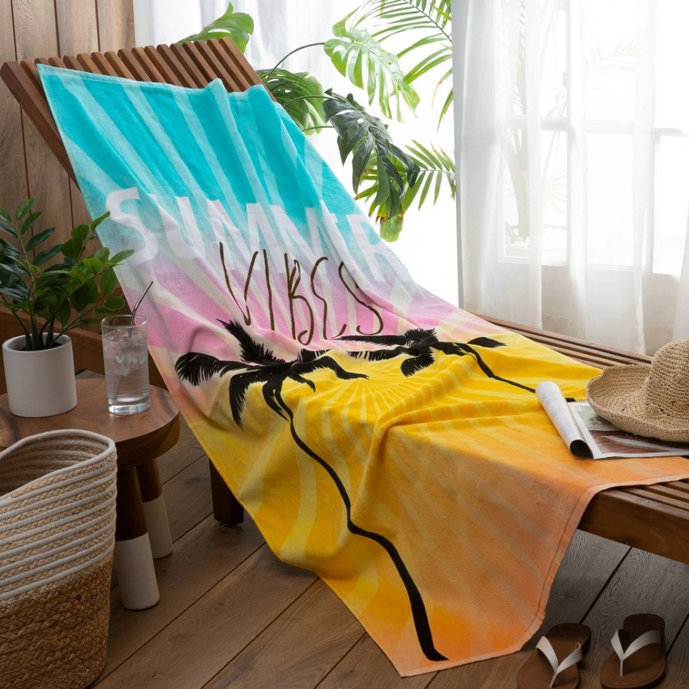 Moda at Home 'Summer Vibes' Velour Beach Towel