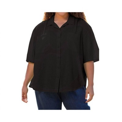 Women's Cotton Short Sleeve Collar Shirt - Plus - On The Plus Side