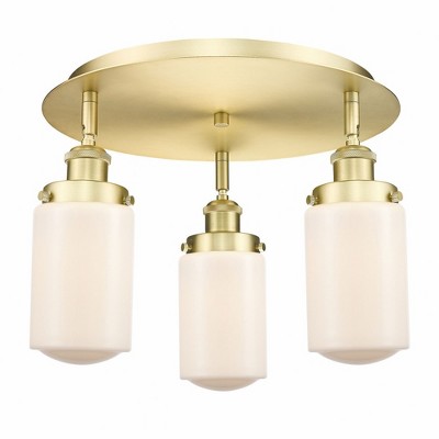 Dover - 3 Light Flush Mount In Art Deco Style-10 Inches Tall and 16.25 Inches Wide